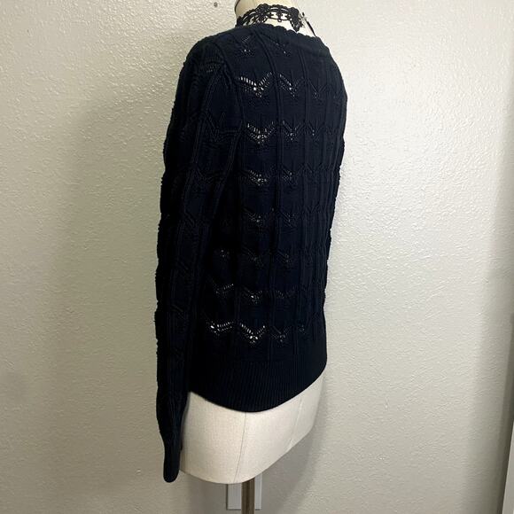 Y2K Gap Cute Chevron Knit Chunky Gothic Grunge Emo Cozy Long Sleeve Sweater - Picture 8 of 13